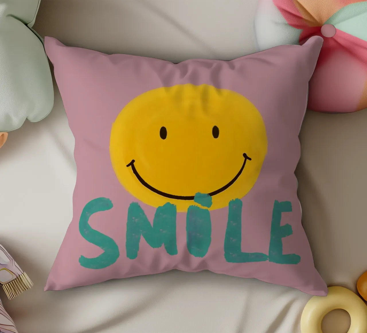 Painted Positivity – Smile & Shine cuscino da Studio Mooodz
