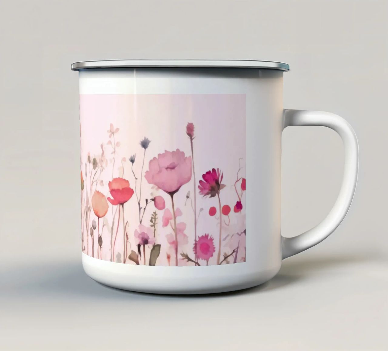 Vibrazioni estive di fiori selvatici pastello tazza in smalto da Andrea Haase Modern Home