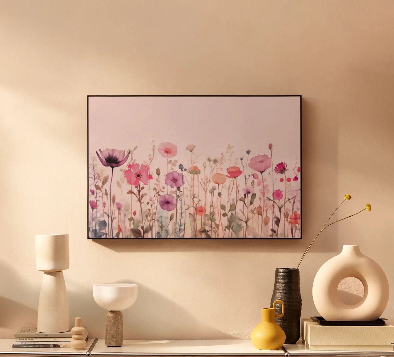 Vibrazioni estive di fiori selvatici pastello alluminio dibond da Andrea Haase Modern Home