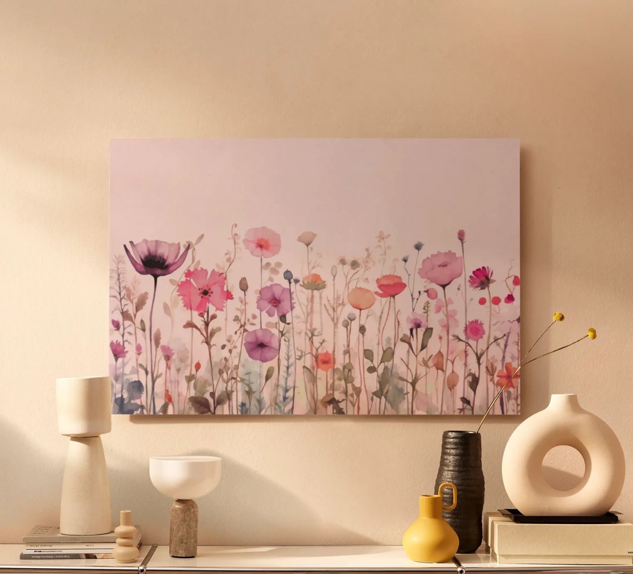 Vibrazioni estive di fiori selvatici pastello alluminio dibond da Andrea Haase Modern Home