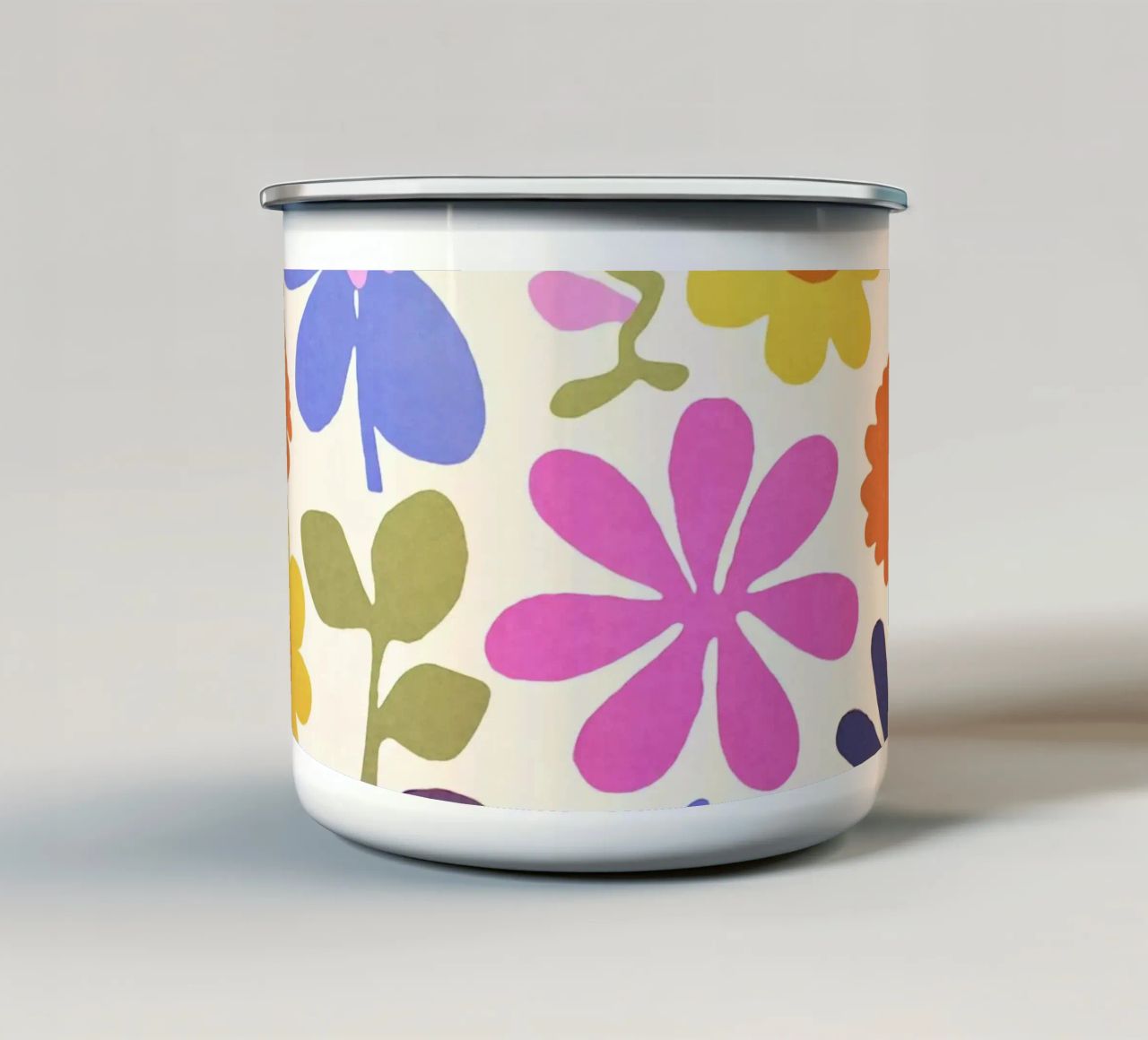 Matisse inspiriert Groovy Blumengarten Emaille Tasse von Andrea Haase Modern Home