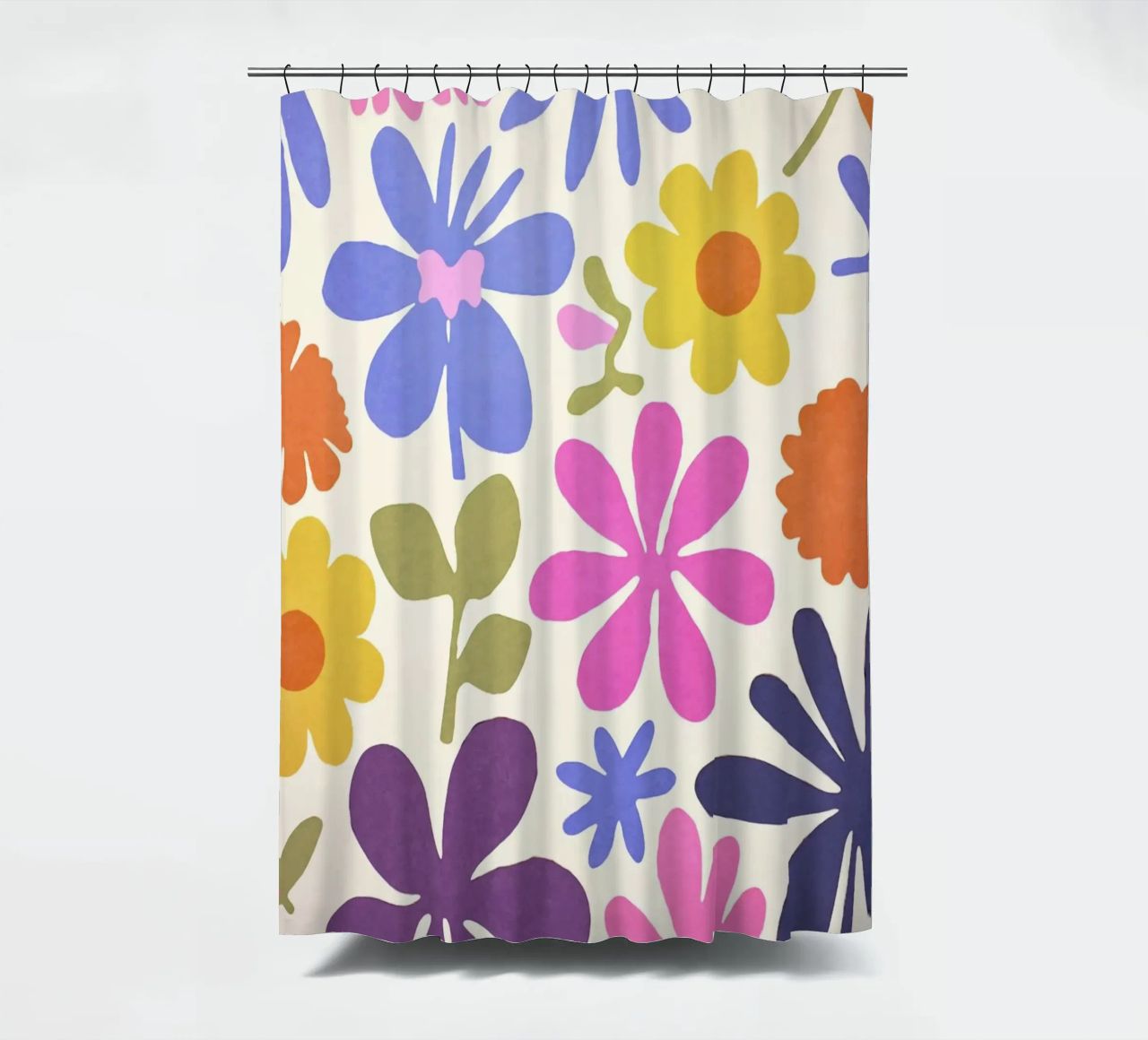 Jardín de flores inspirado en Matisse cortina de baño de Andrea Haase Modern Home