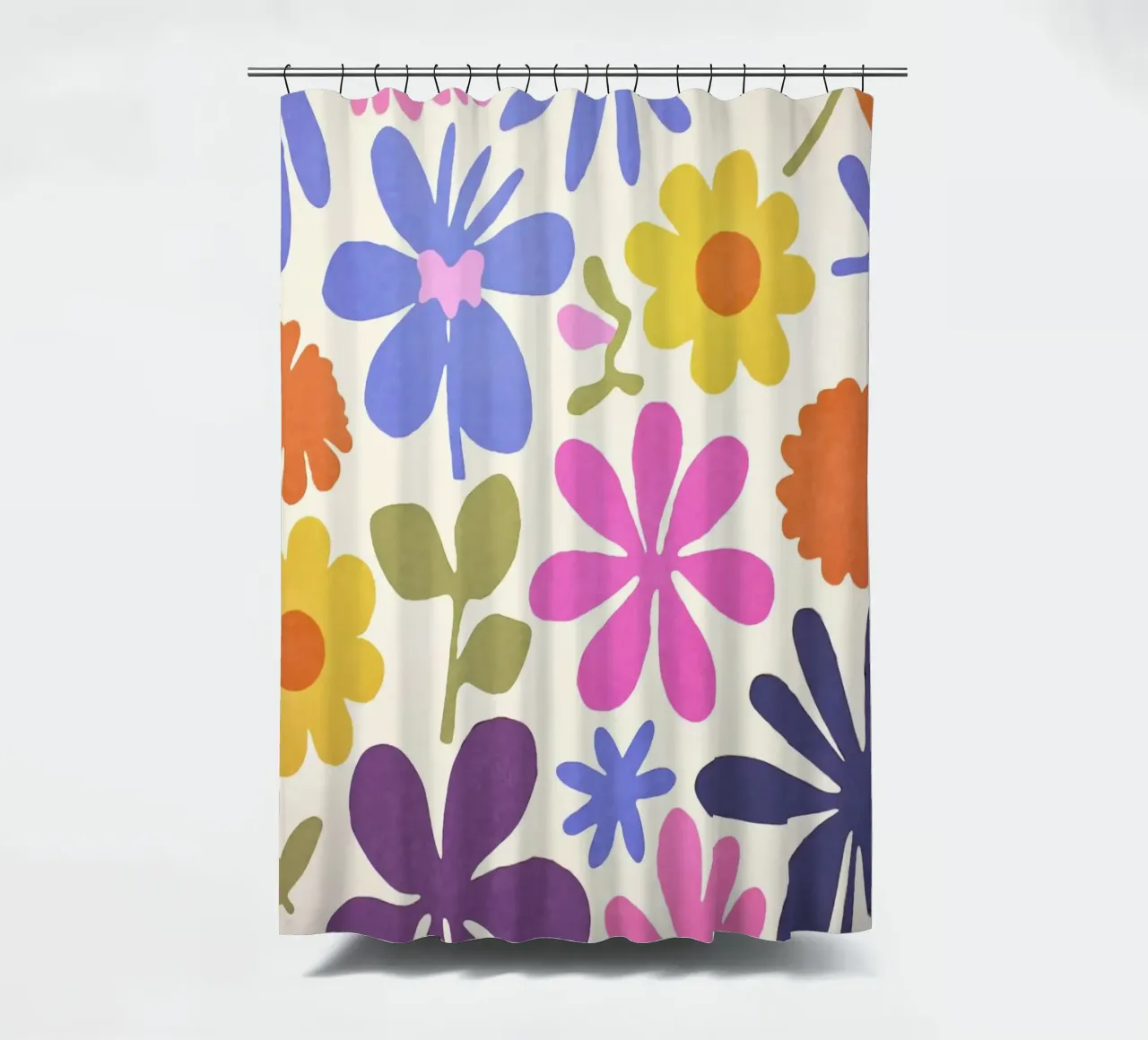 Giardino fiorito groovy ispirato a Matisse tenda da doccia da Andrea Haase Modern Home