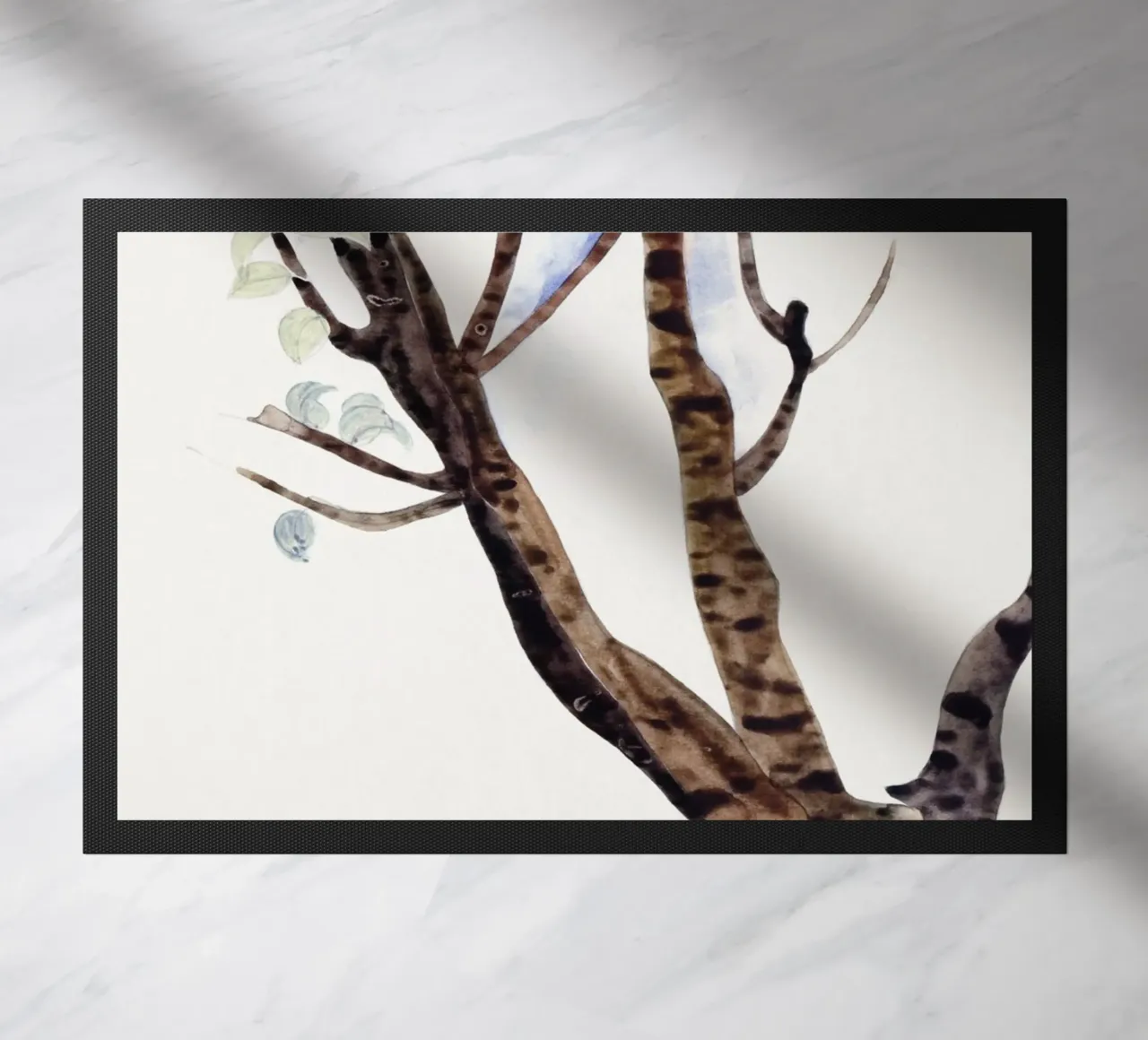 Baum Aquarell Fußmatte von Second Canvas