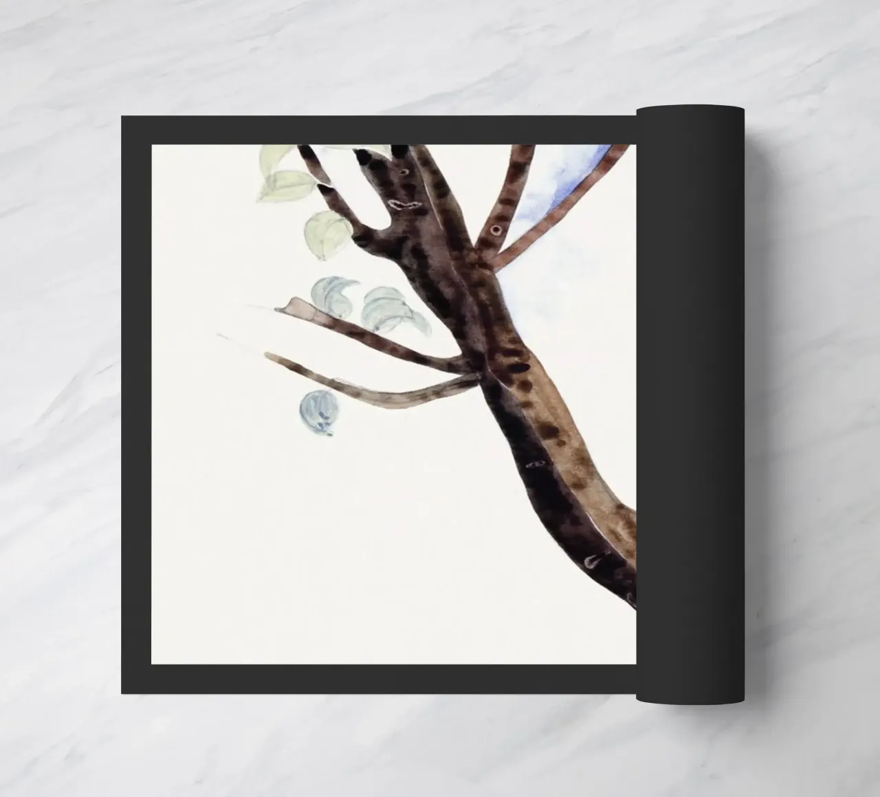 Baum Aquarell Fußmatte von Second Canvas