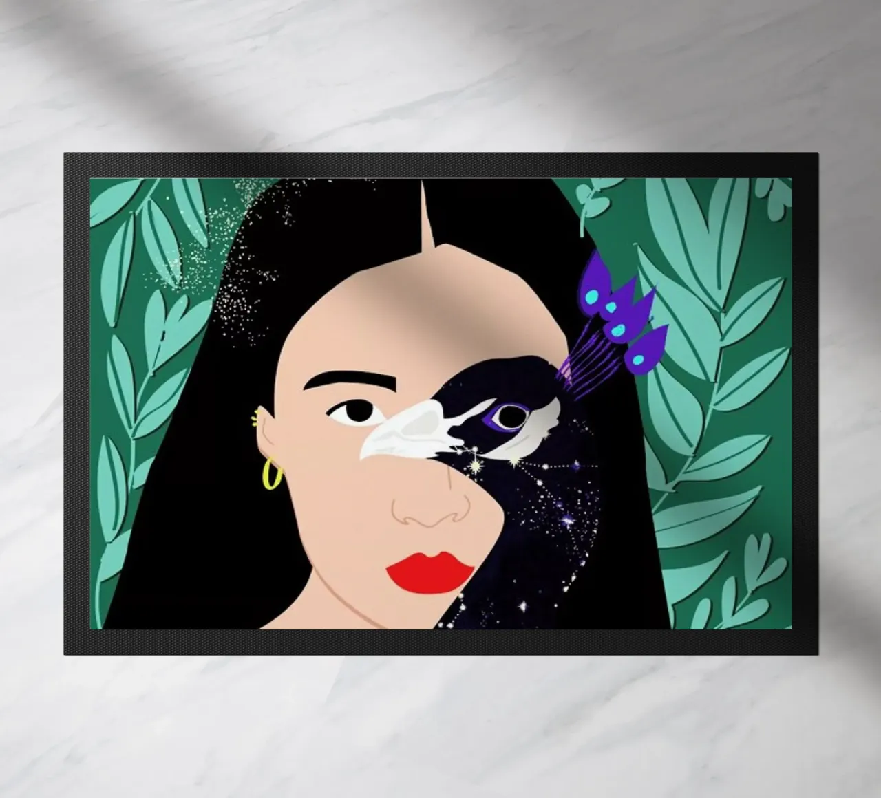 Peacock deurmat van Céleste Wallaert