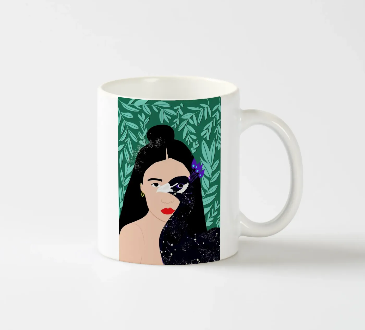 Peacock ceramic mug by Céleste Wallaert