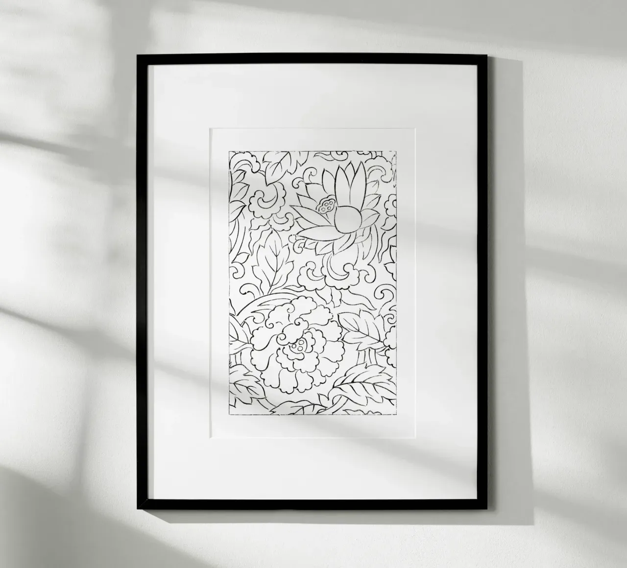 Motivo dei fiori poster con telaio in alluminio da Second Canvas