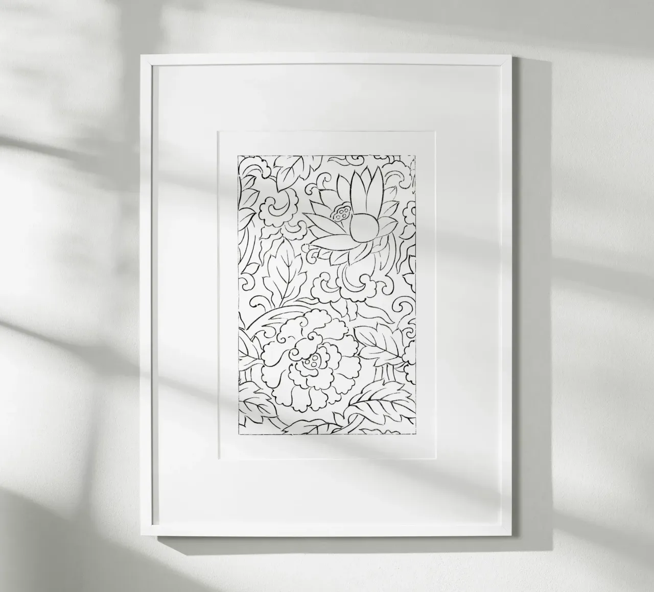 Motivo dei fiori poster con telaio in alluminio da Second Canvas