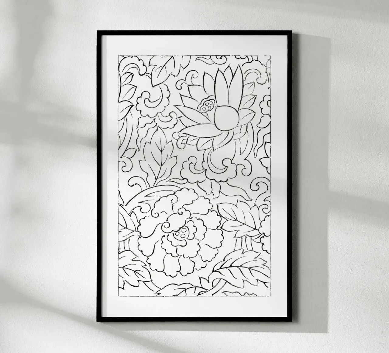 Motivo dei fiori poster con telaio in alluminio da Second Canvas
