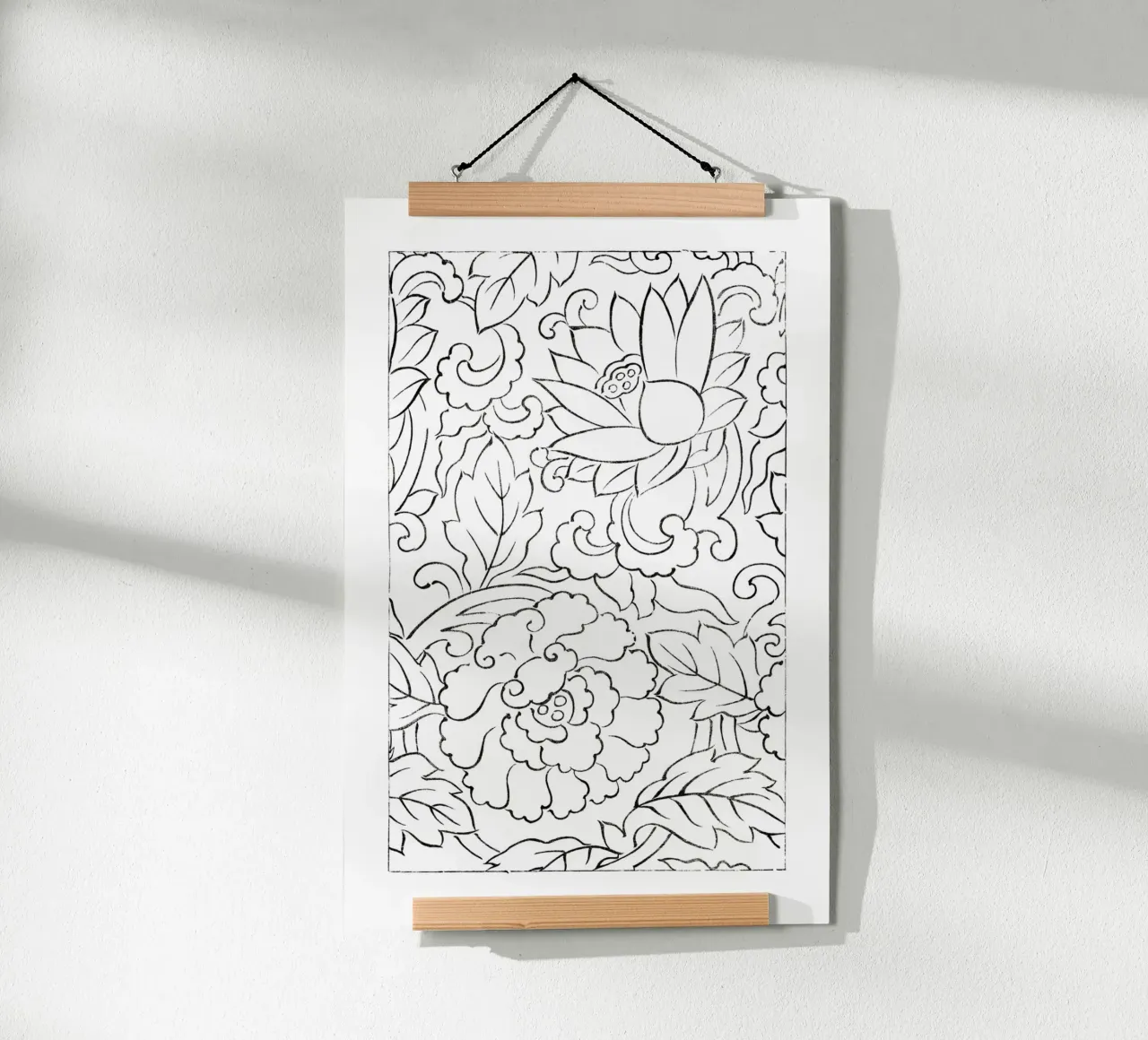 Motivo dei fiori poster con telaio in alluminio da Second Canvas