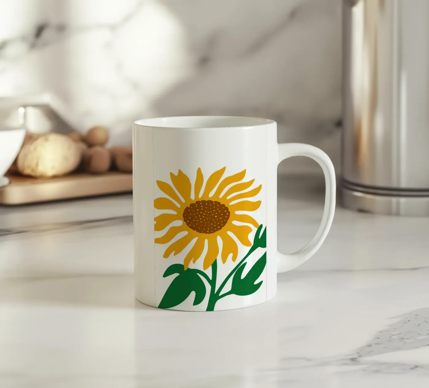 Sunflower ceramic mug by LisaArtes