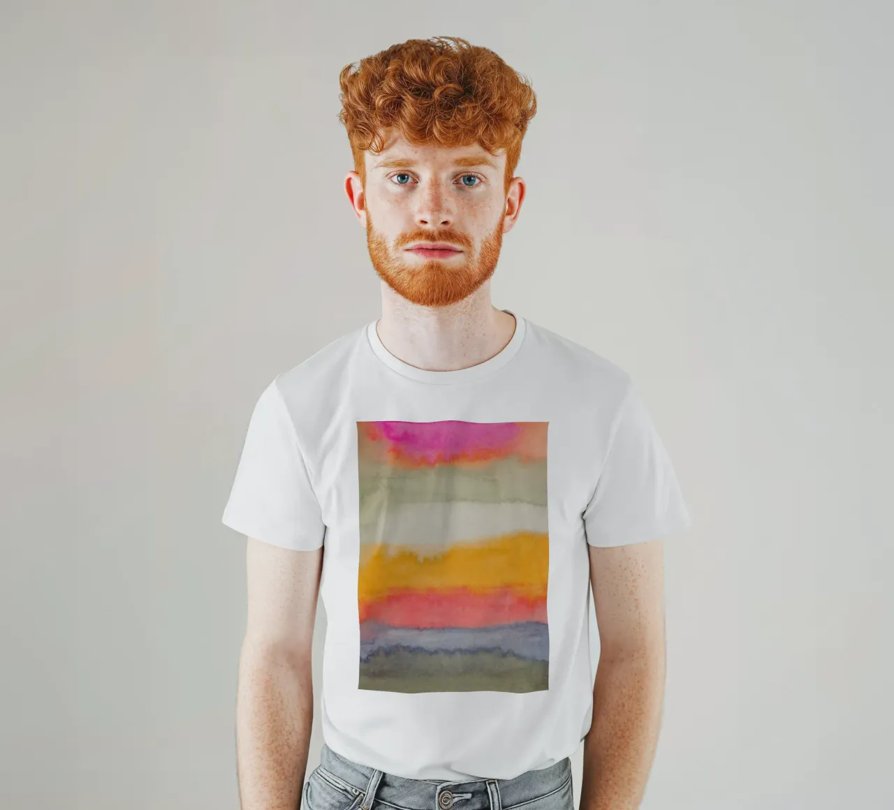 Strati colorati / Strisce orizzontali acquerellate t-shirt da Alisa Galitsyna