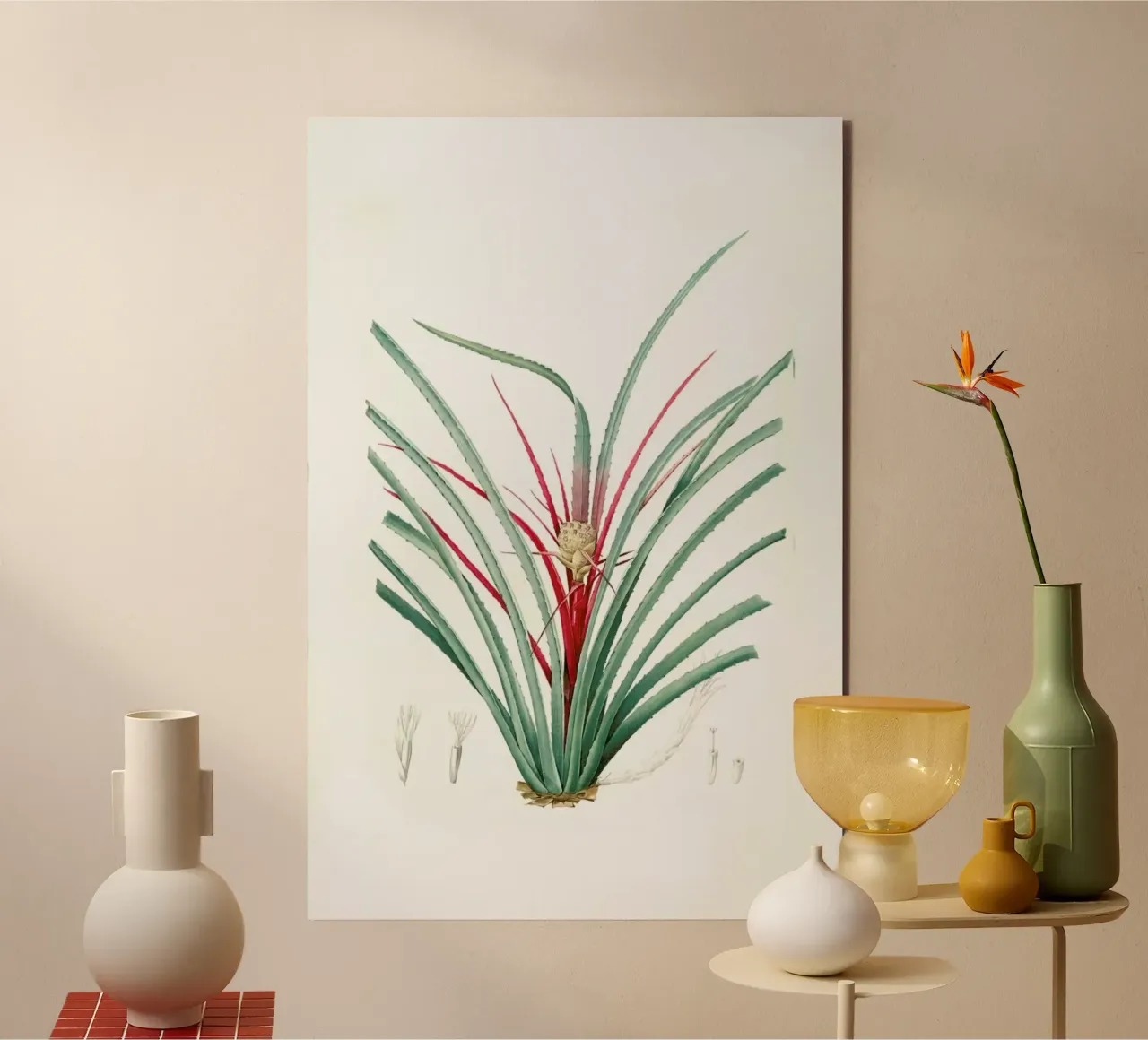 Bromella Karatas, Karatas Plumieri, Ananas karatas -Pierre Joseph alluminio dibond da Artokoloro Quint Lox Ltd