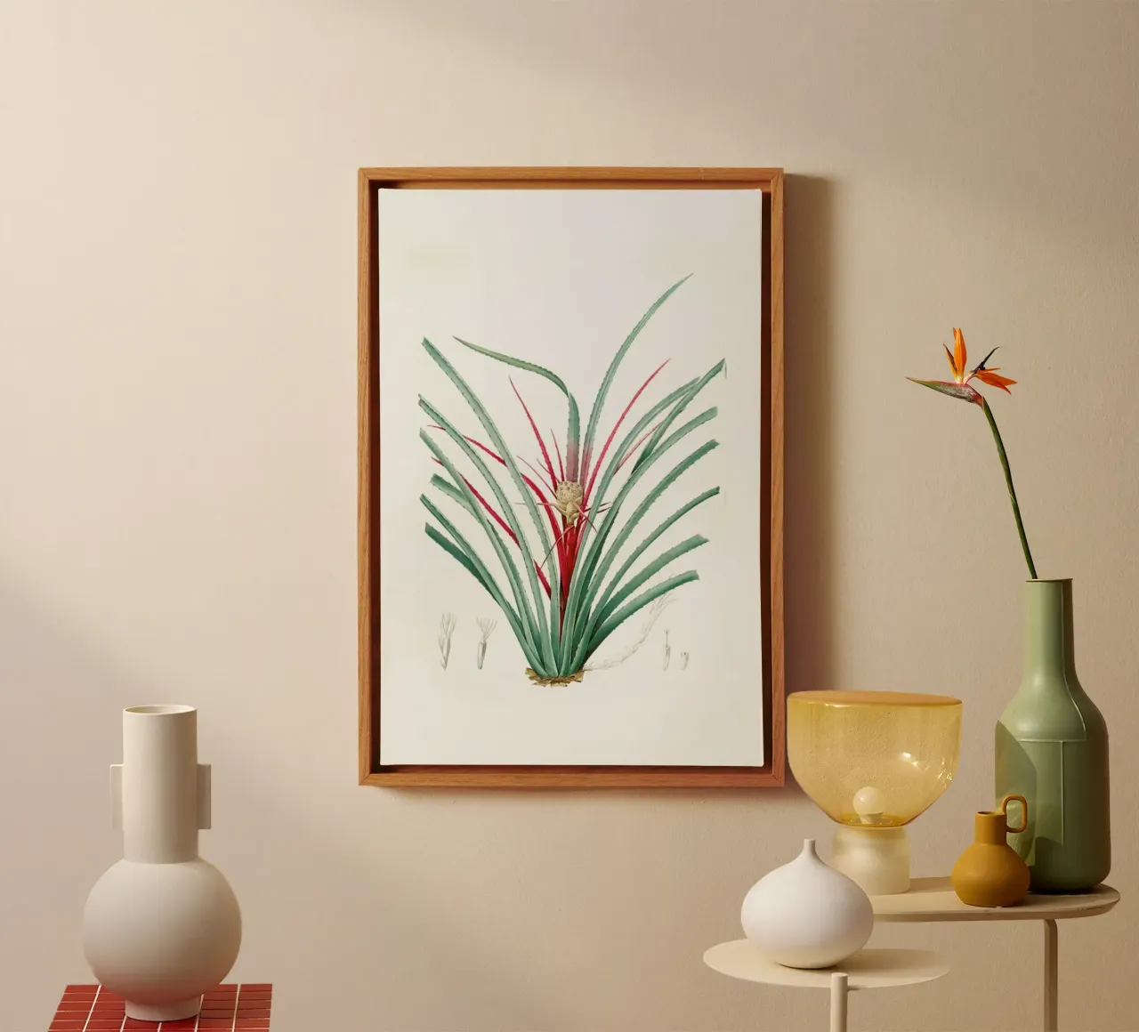 Bromella Karatas, Karatas Plumieri, Ananas karatas -Pierre Joseph tela da Artokoloro Quint Lox Ltd