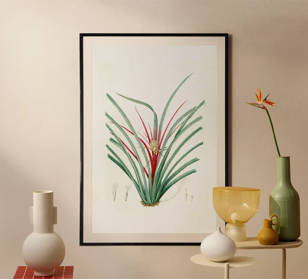 Bromella Karatas, Karatas Plumieri, Ananas karatas -Pierre Joseph carta hahnemühle da Artokoloro Quint Lox Ltd