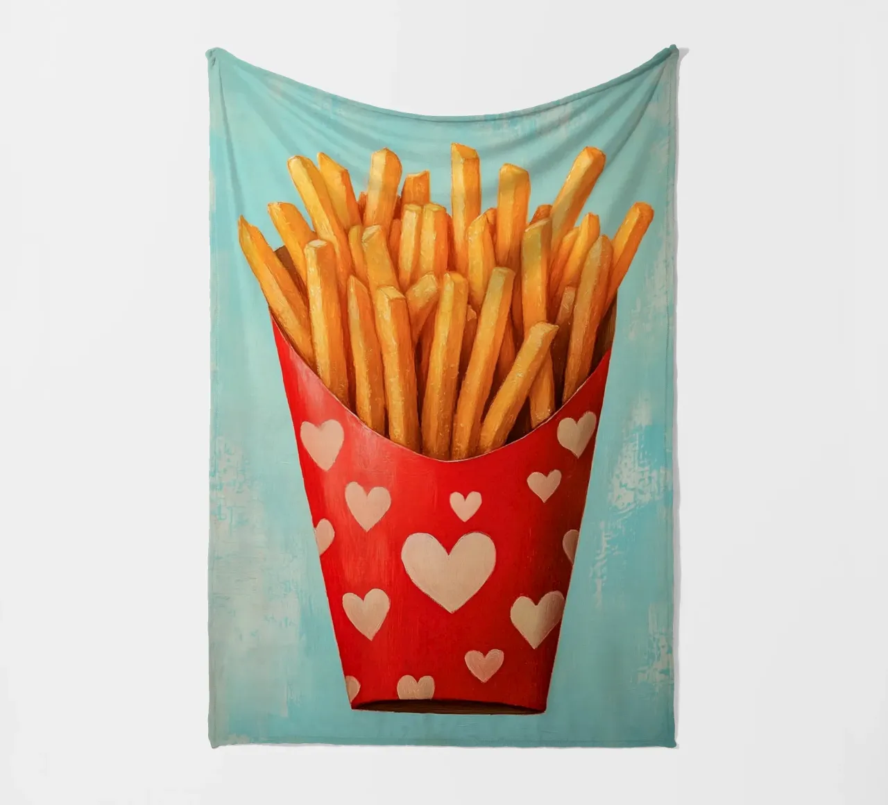 Patatine fritte amore con cuore coperta in pile da Carinaprint