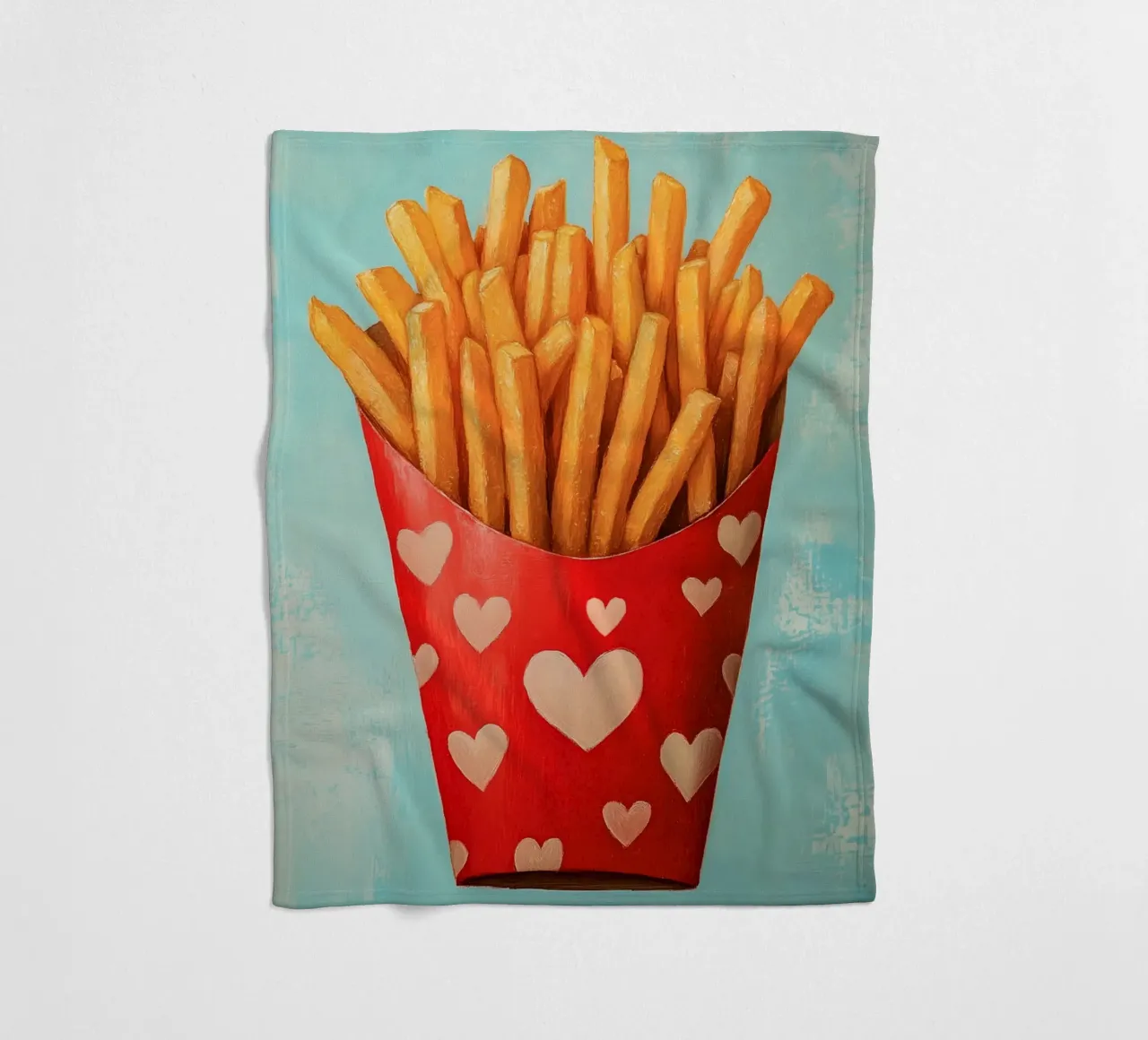 Patatine fritte amore con cuore coperta in pile da Carinaprint