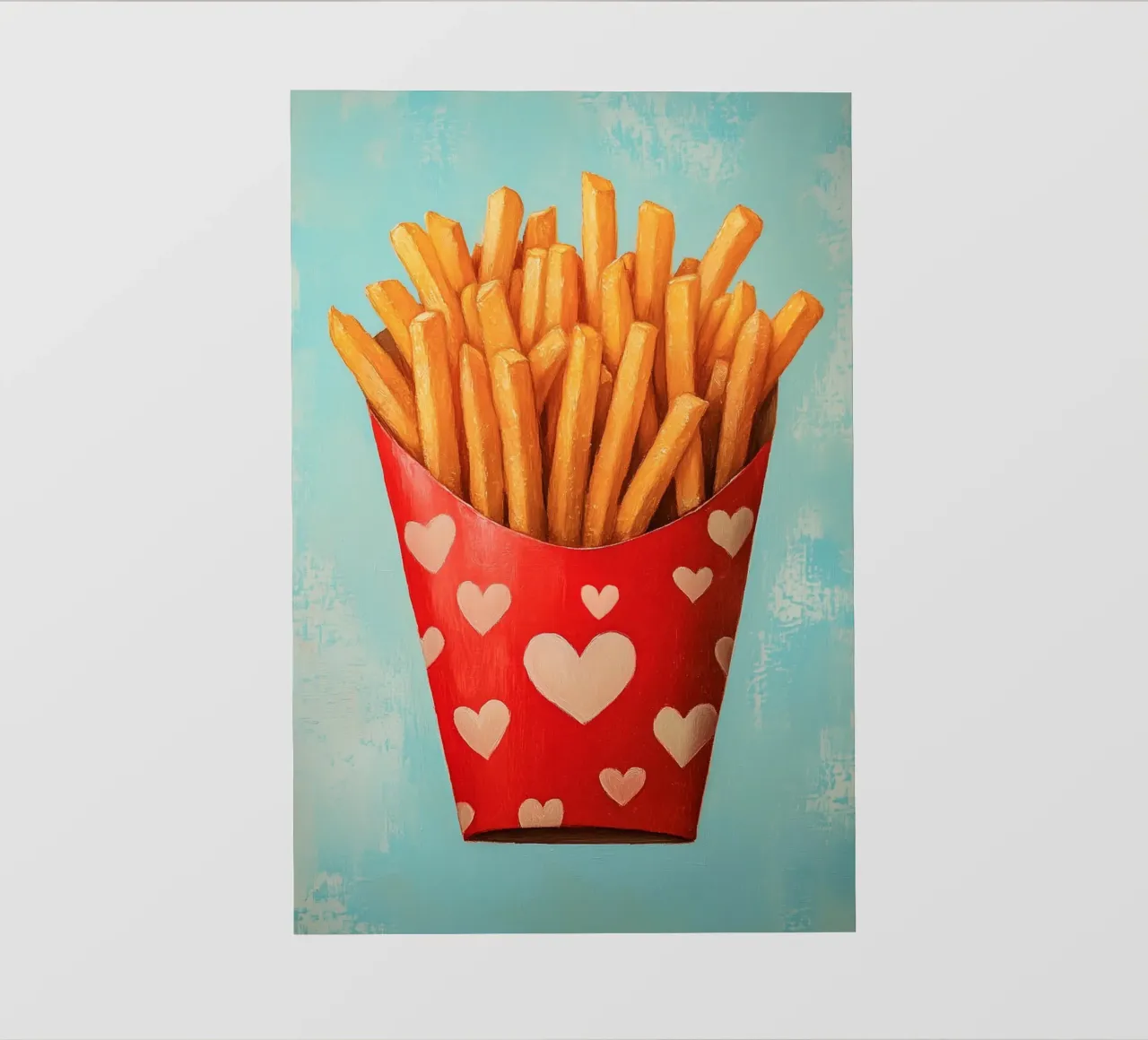 Patatine fritte amore con cuore telo in pvc da Carinaprint