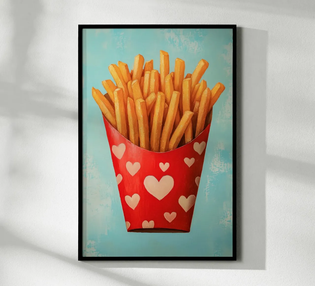 Patatine fritte amore con cuore poster da Carinaprint