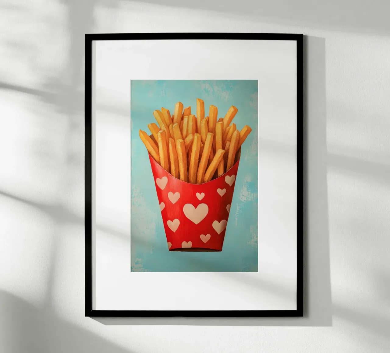 Patatine fritte amore con cuore poster da Carinaprint