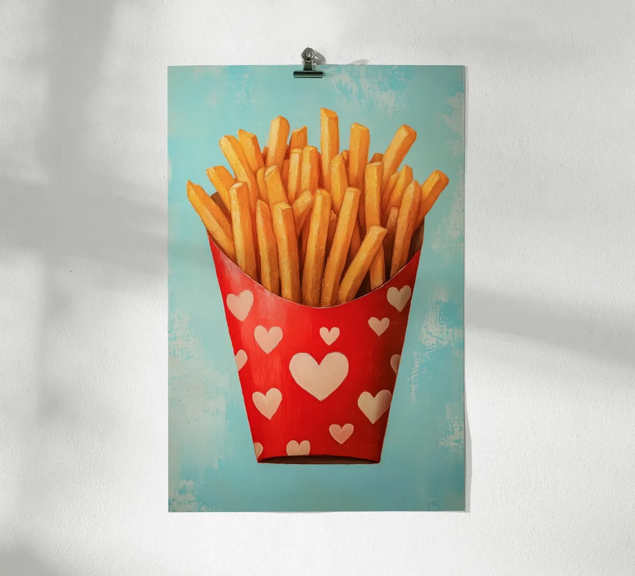 Patatine fritte amore con cuore poster da Carinaprint