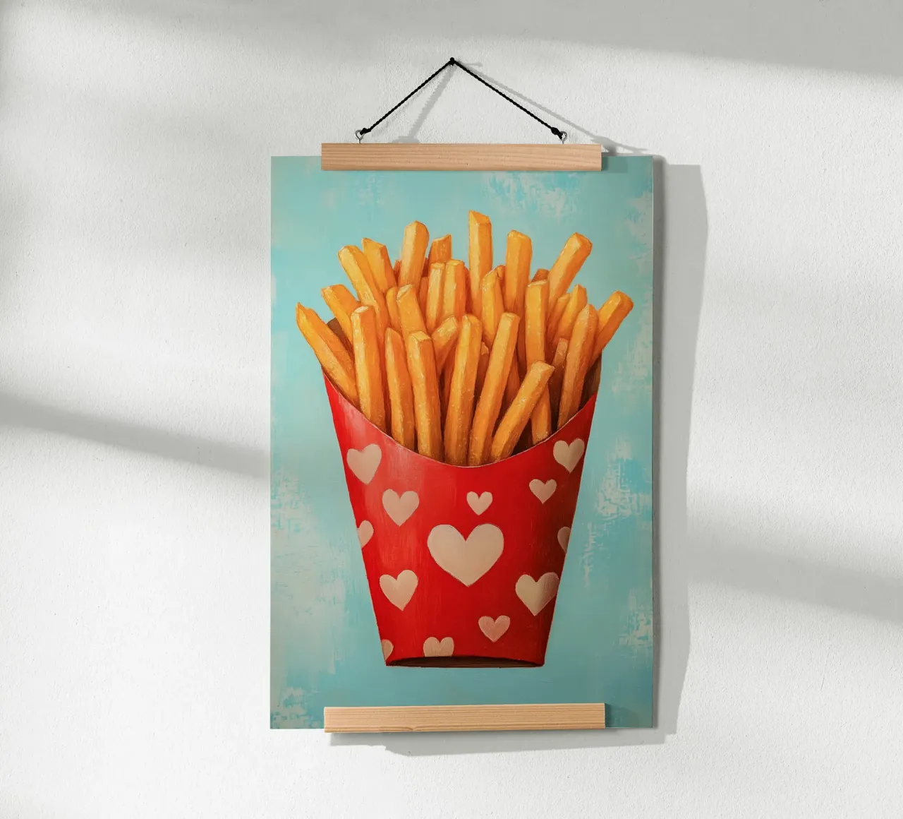 Patatine fritte amore con cuore poster da Carinaprint
