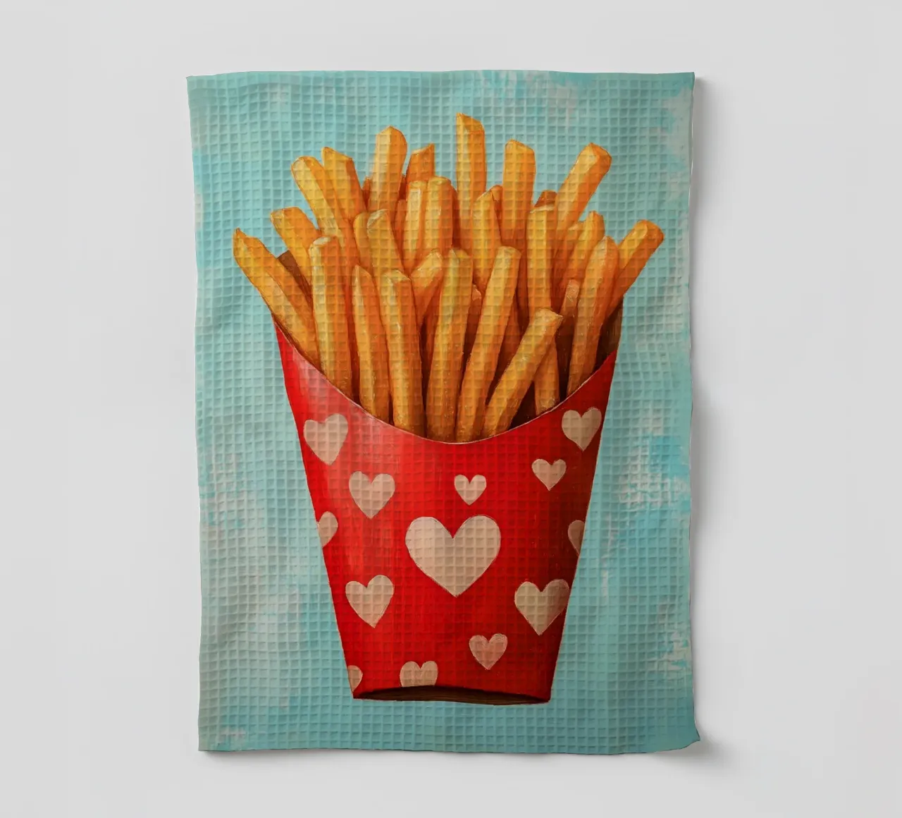 Frites Amour avec cœur torchon de Carinaprint