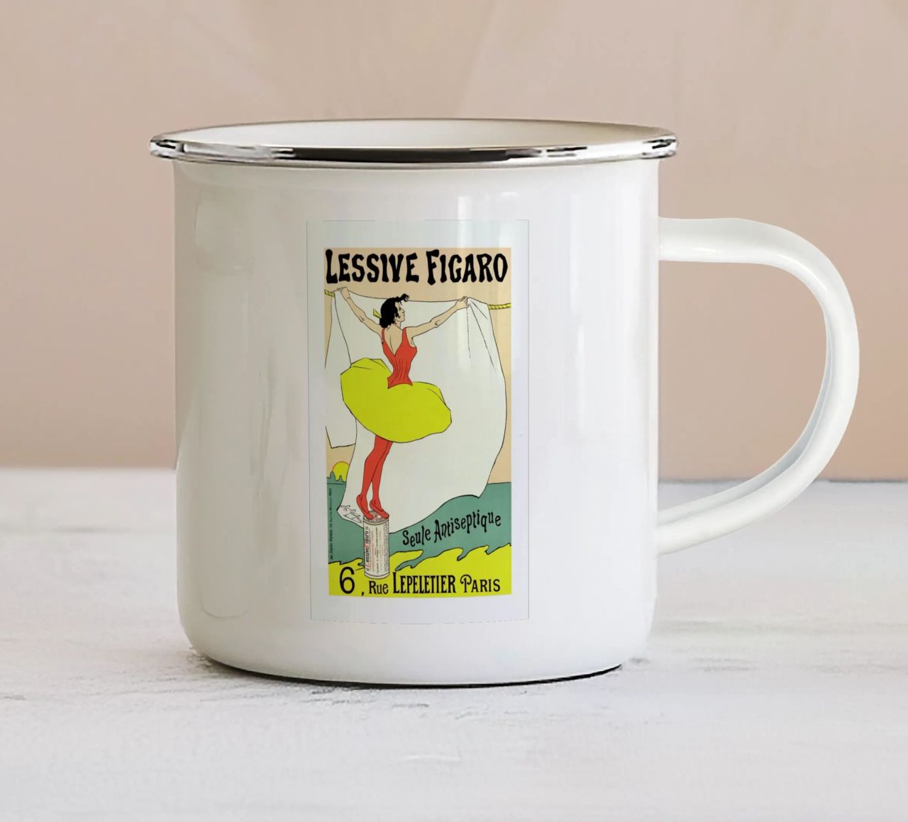 Poster for Lessive Figaro - Léo Gausson tazza in smalto da Artokoloro Quint Lox Ltd