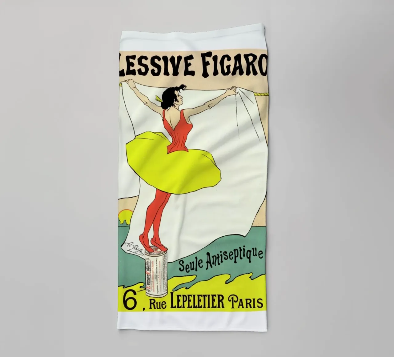 Poster for Lessive Figaro - Léo Gausson asciugamano da bagno da Artokoloro Quint Lox Ltd