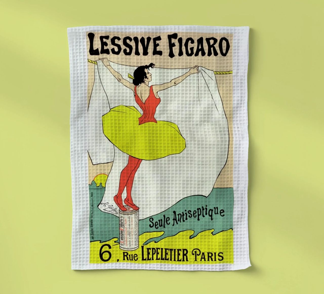 Poster for Lessive Figaro - Léo Gausson paño de cocina de Artokoloro Quint Lox Ltd