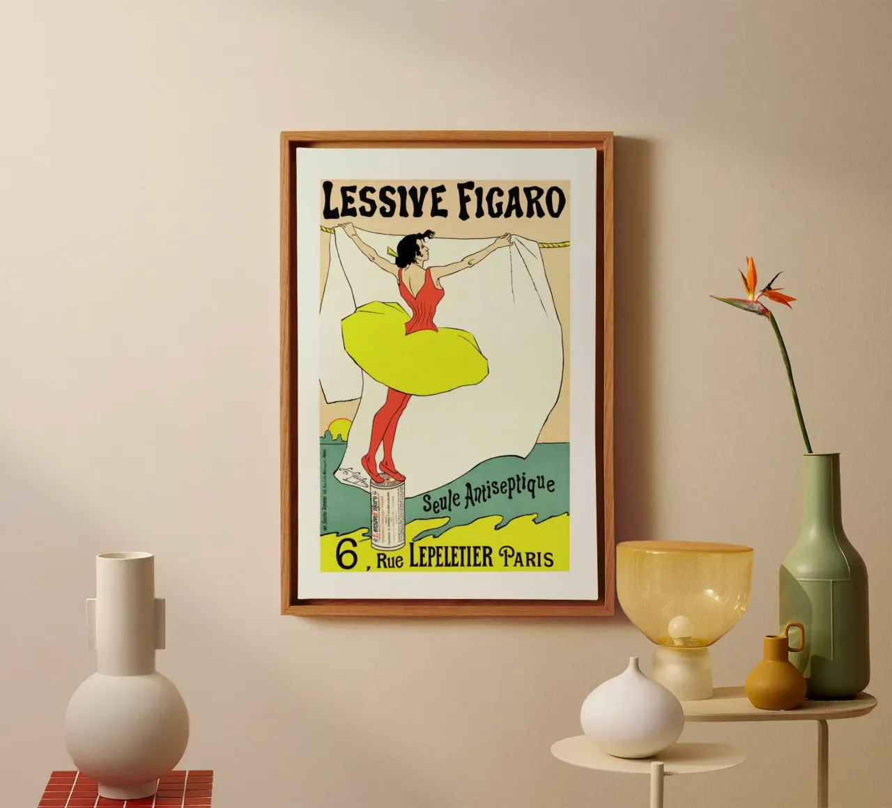 Poster for Lessive Figaro - Léo Gausson canvas met Baklijst van Artokoloro Quint Lox Ltd