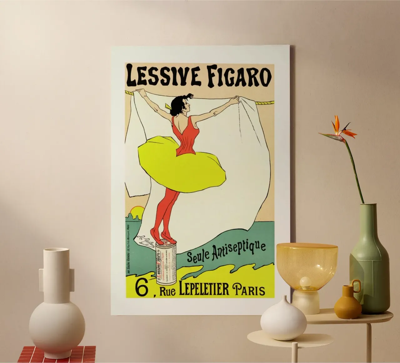 Poster for Lessive Figaro - Léo Gausson canvas met Baklijst van Artokoloro Quint Lox Ltd