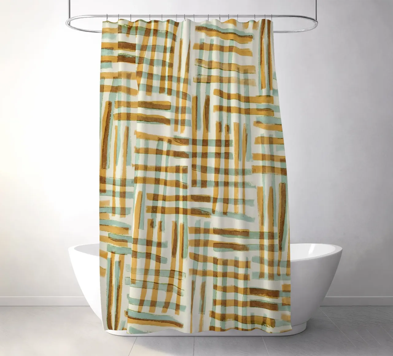 Abstract Linocut Pattern #7 shower curtain by Alisa Galitsyna