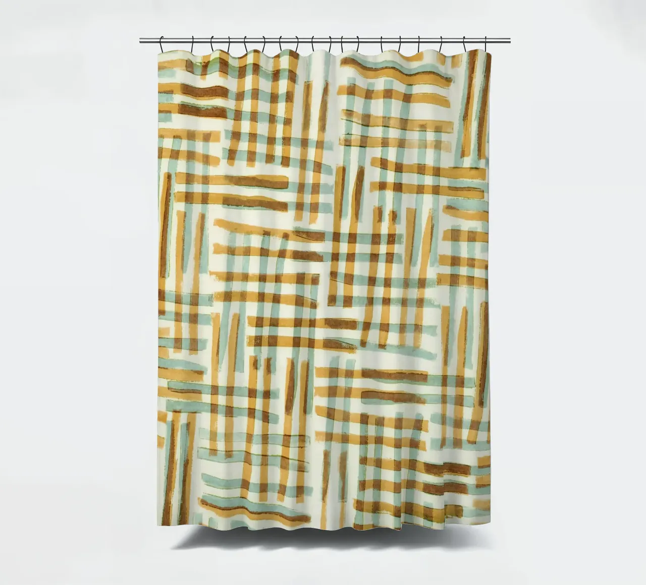 Abstract Linocut Pattern #7 shower curtain by Alisa Galitsyna