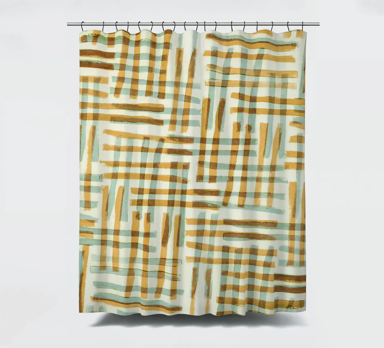 Abstract Linocut Pattern #7 shower curtain by Alisa Galitsyna