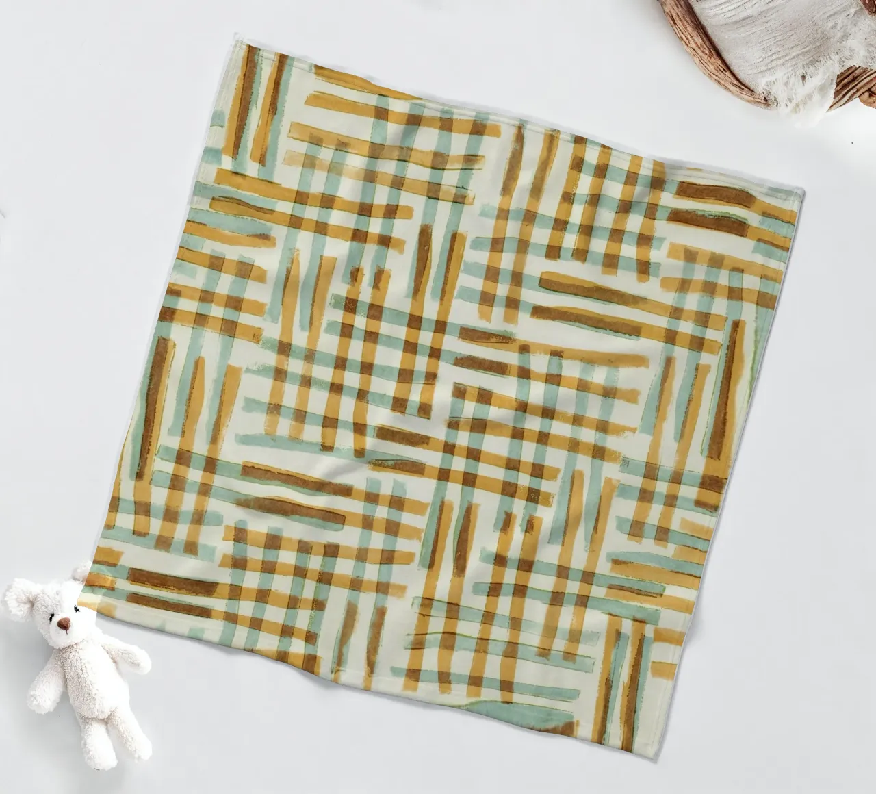 Abstract Linocut Pattern #7 fleece blanket by Alisa Galitsyna