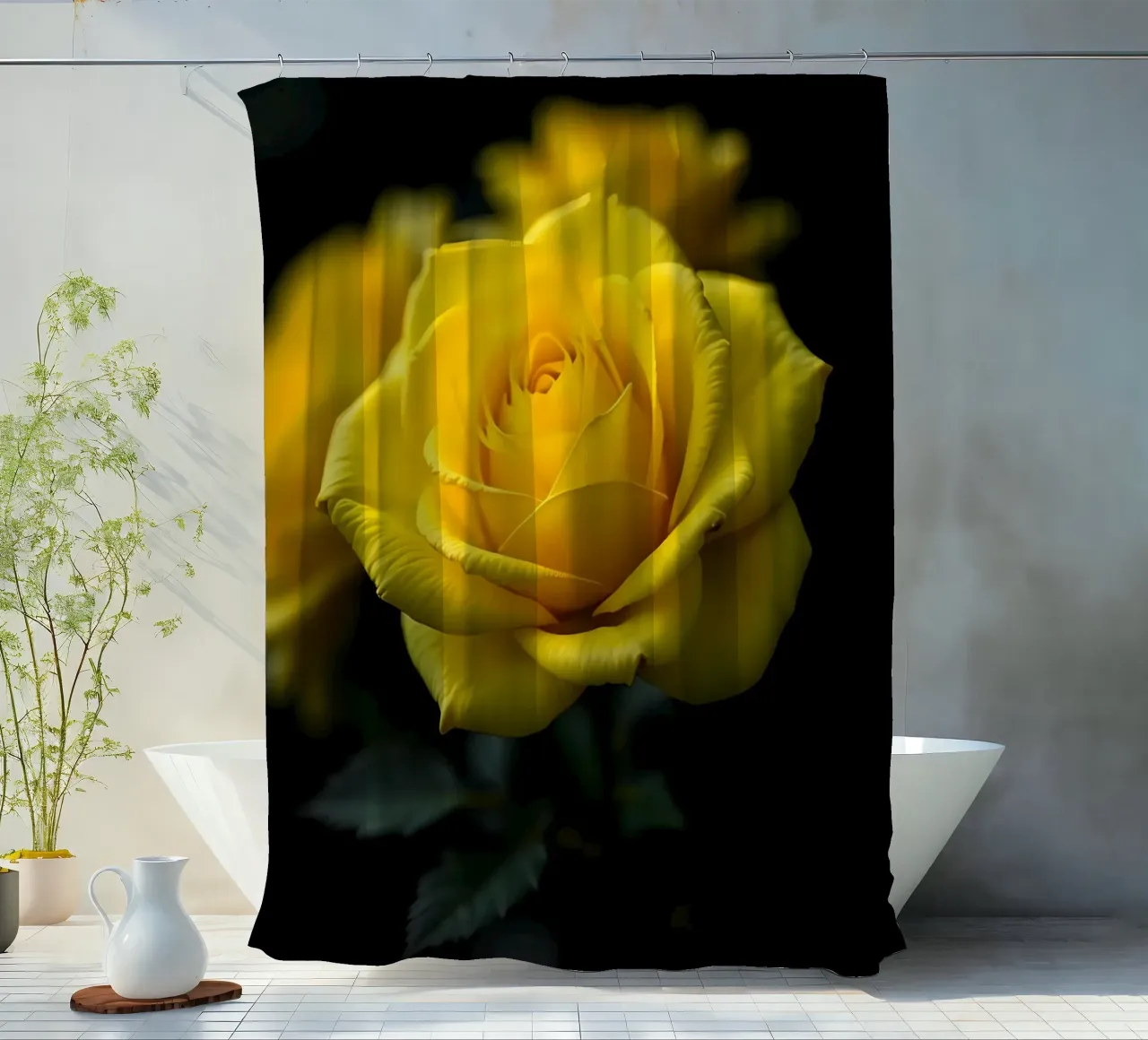 Rosa_gialla_05 tenda da doccia da Farb- und Blütenzauber by LK