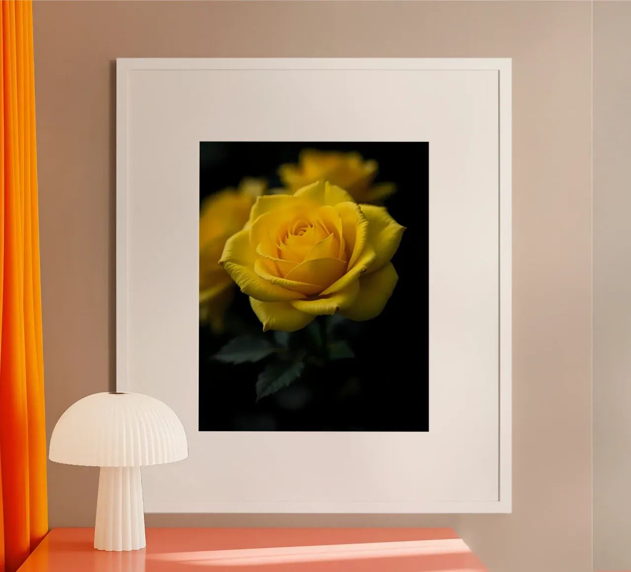 Rose_jaune_05 poster avec cadre en aluminium de Farb- und Blütenzauber by LK