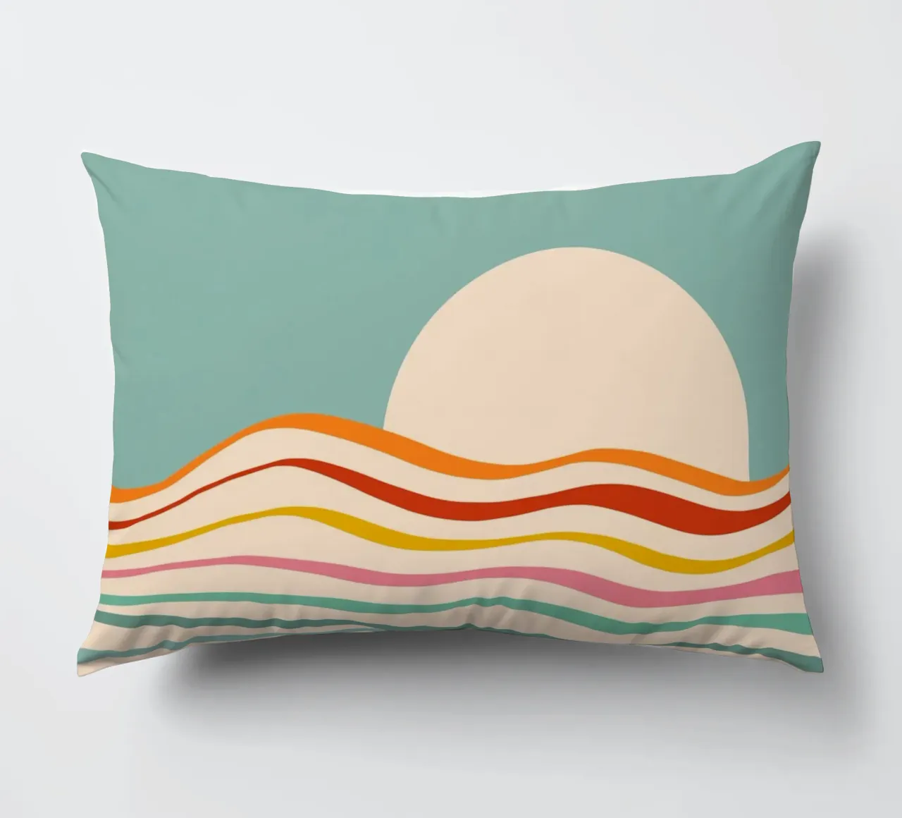 Mare del cambiamento multicolore - Tramonto retrò per il Pride cuscino da Dominique Vari Abstract