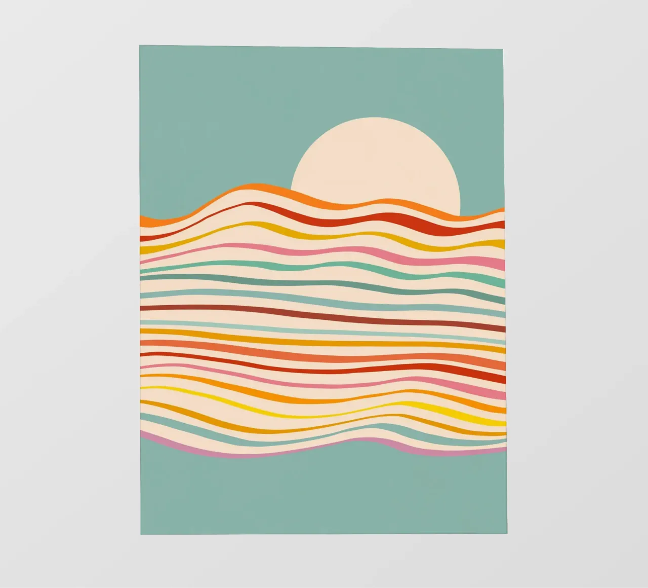 Mare del cambiamento multicolore - Tramonto retrò per il Pride telo in pvc da Dominique Vari Abstract