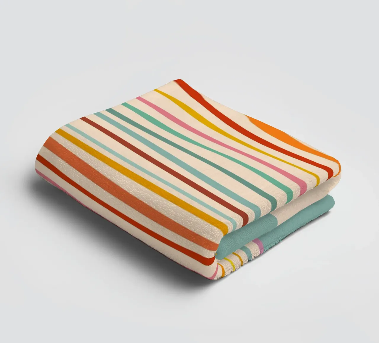 Multi-colour Sea of Change • Retro Sunset for Pride towel by Dominique Vari Abstract