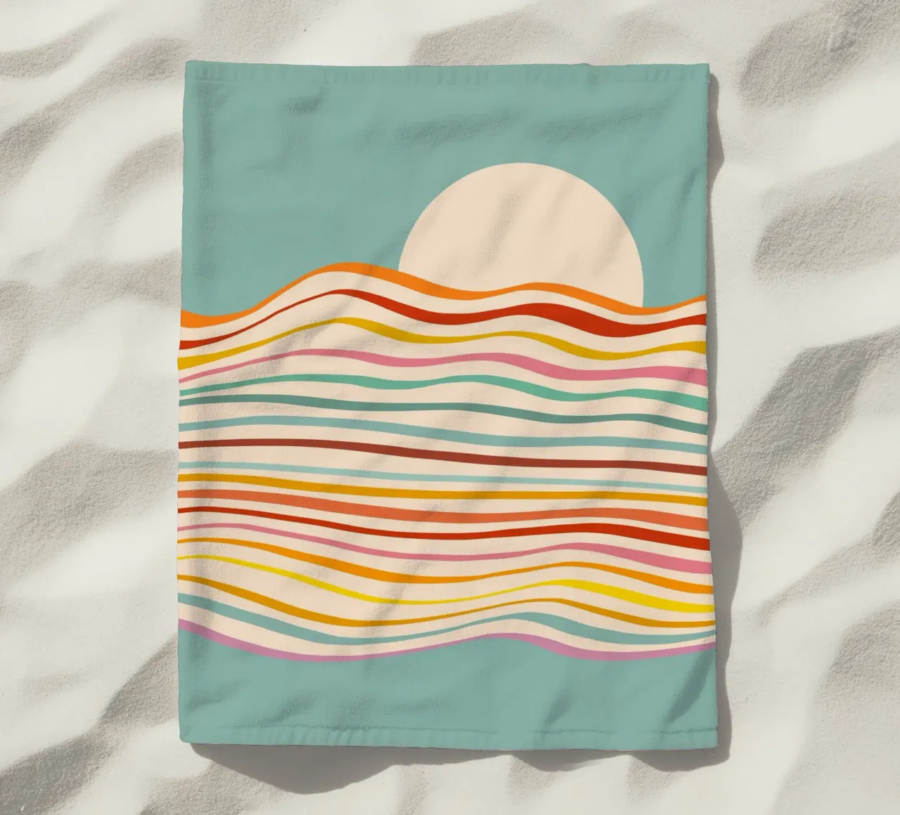 Mare del cambiamento multicolore - Tramonto retrò per il Pride telo mare da Dominique Vari Abstract