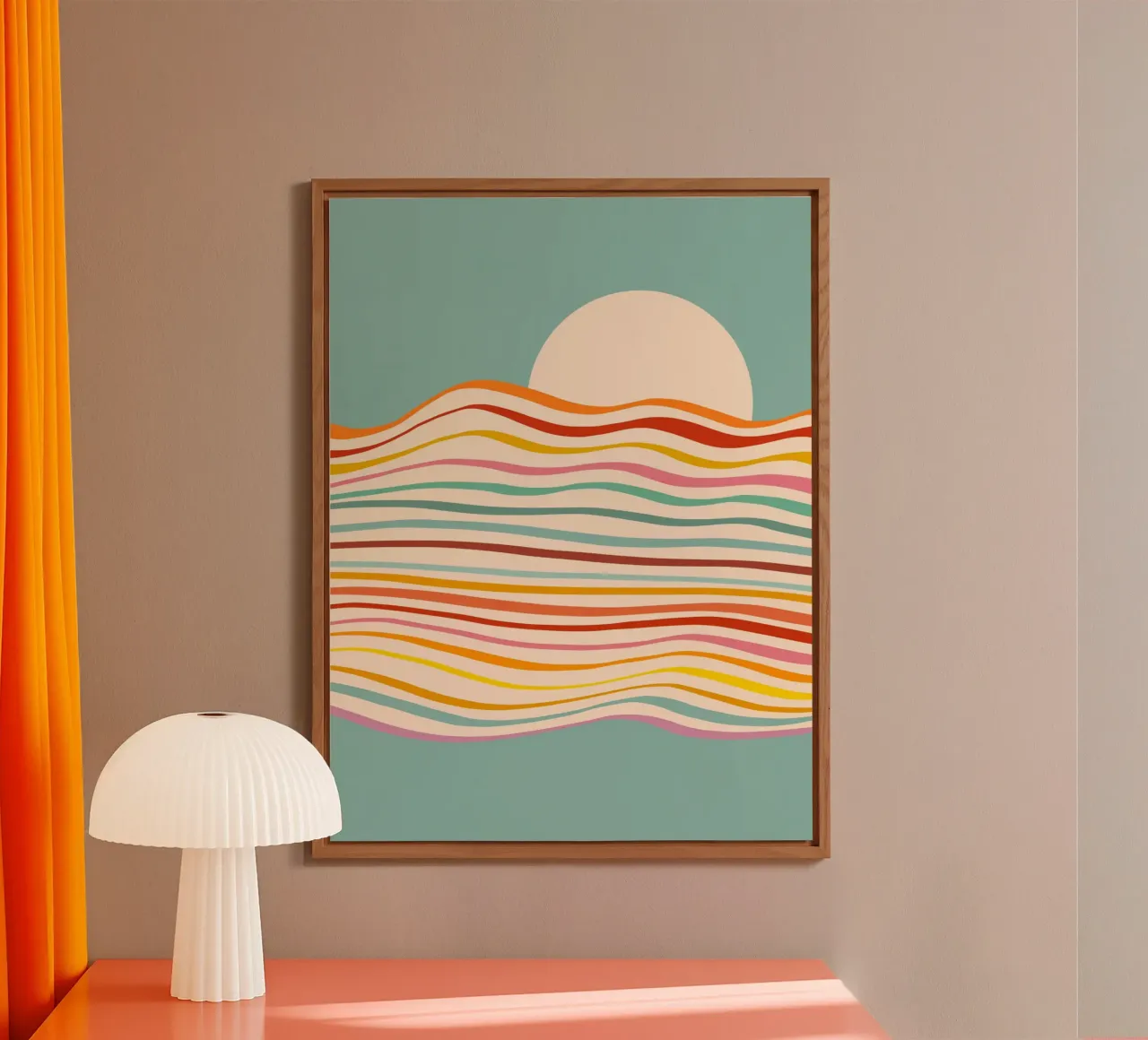 Mare del cambiamento multicolore - Tramonto retrò per il Pride alluminio dibond da Dominique Vari Abstract