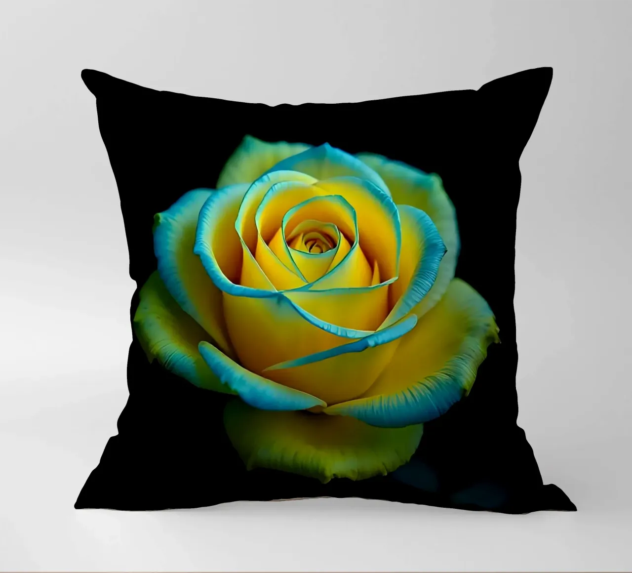 Rosa_giallo_blu_02 cuscino da Farb- und Blütenzauber by LK