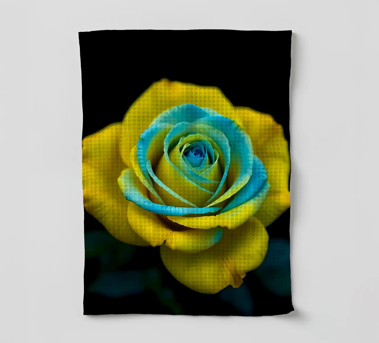 Rose_jaune_bleu_05 torchon de Farb- und Blütenzauber by LK