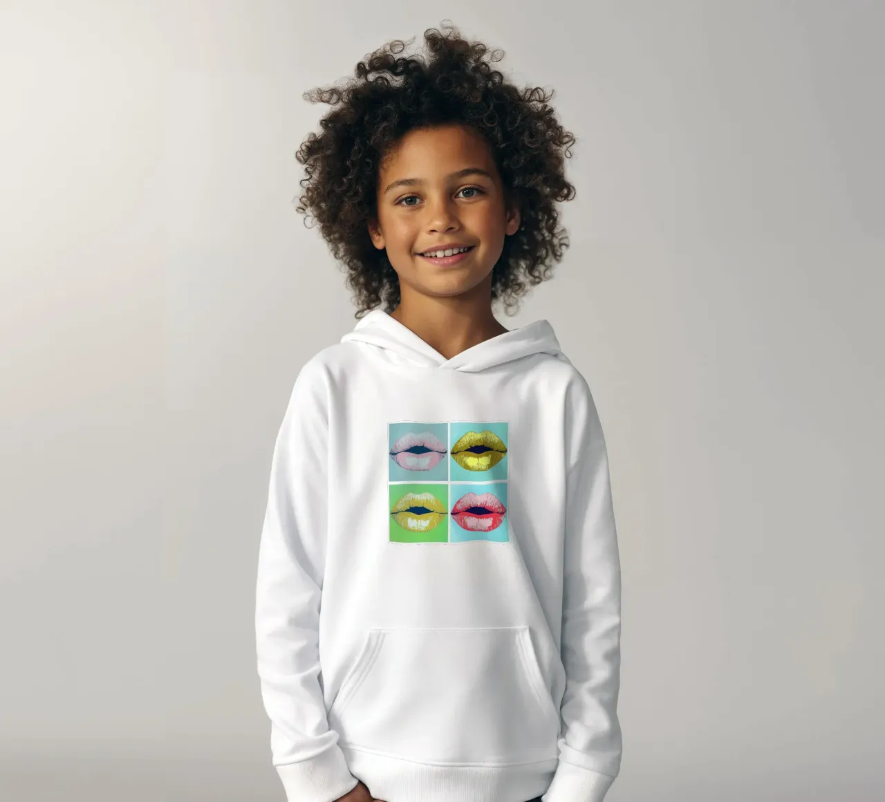 labbra colorate felpa bambino con cappuccio da Motivate-Today