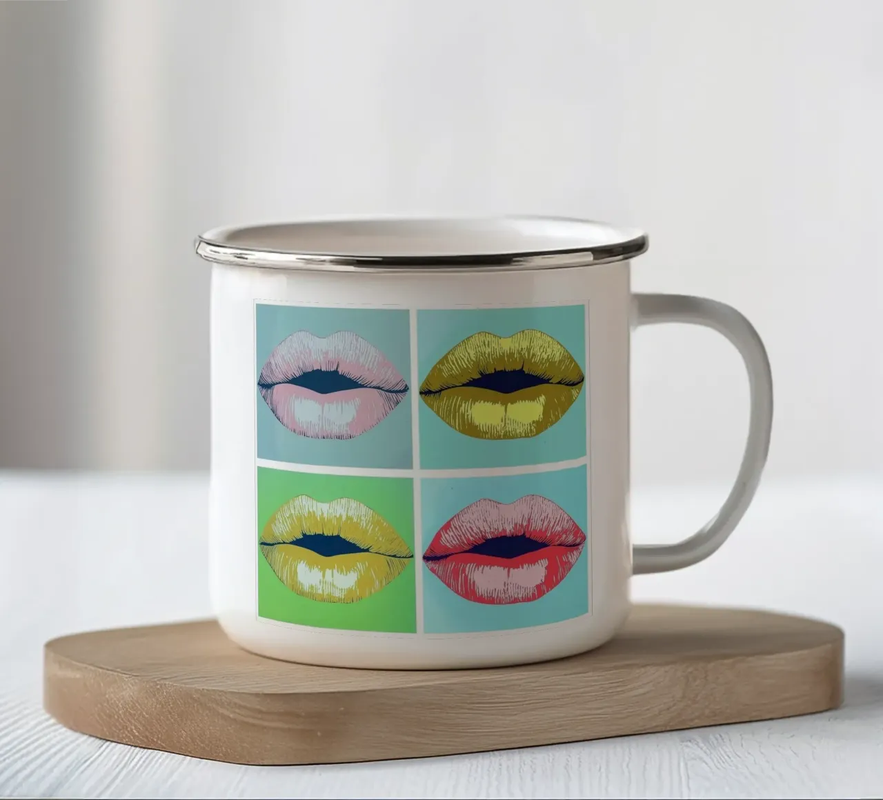 labbra colorate tazza in smalto da Motivate-Today