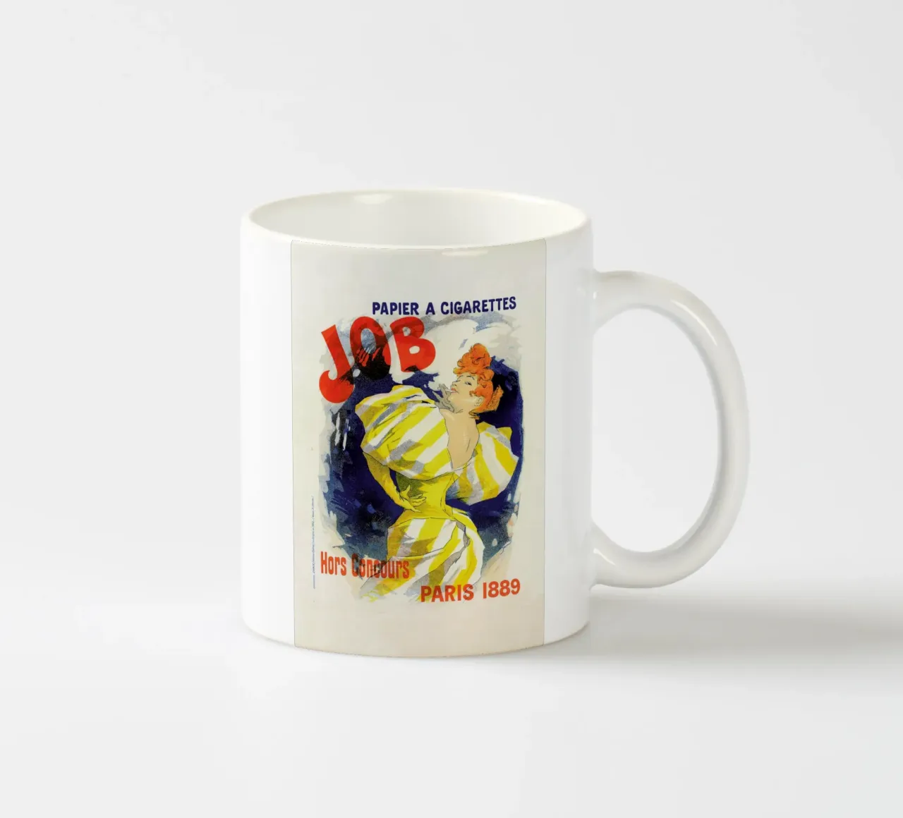 Poster for Papier Cigarettes Job -  Jules Chéret tazza in ceramica da Artokoloro Quint Lox Ltd