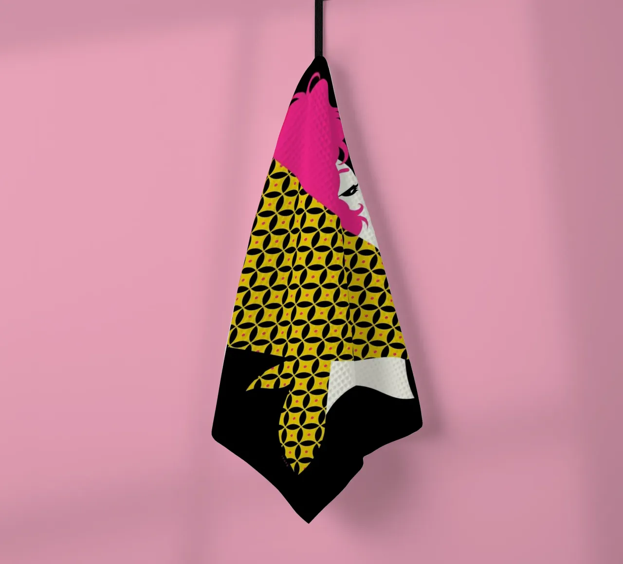 Vintage Girl tea towel by Bahar Seyedin